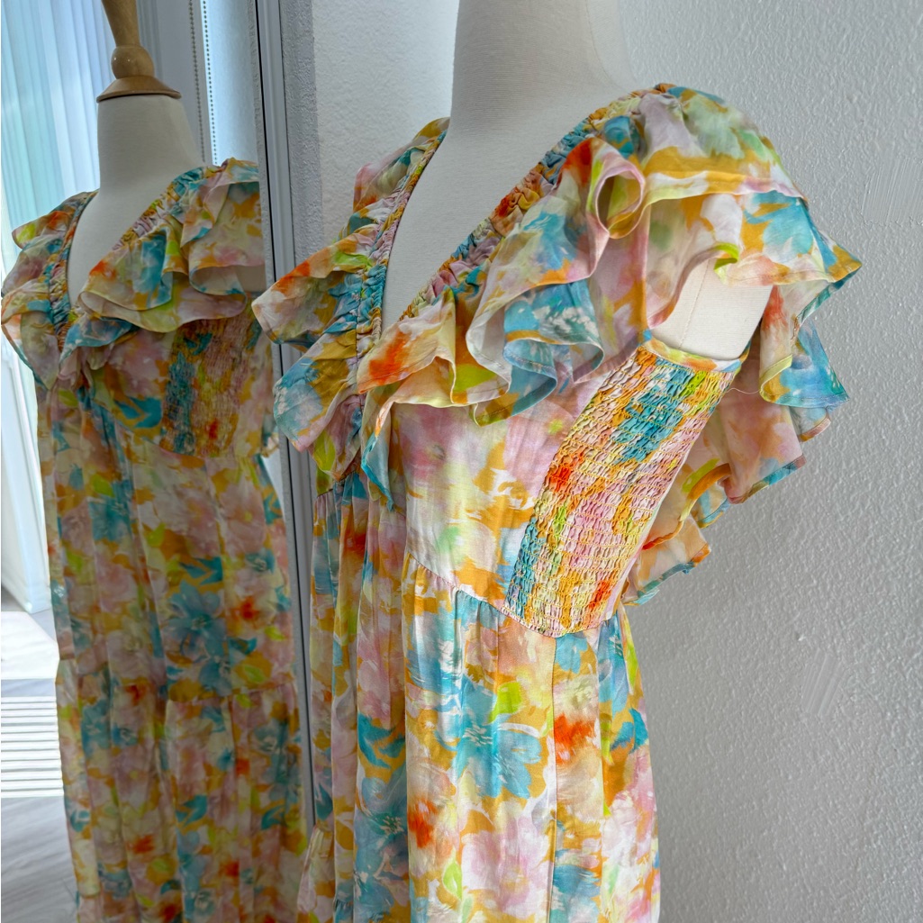 Roller Rabbit Multicolor Floral Midi Dress